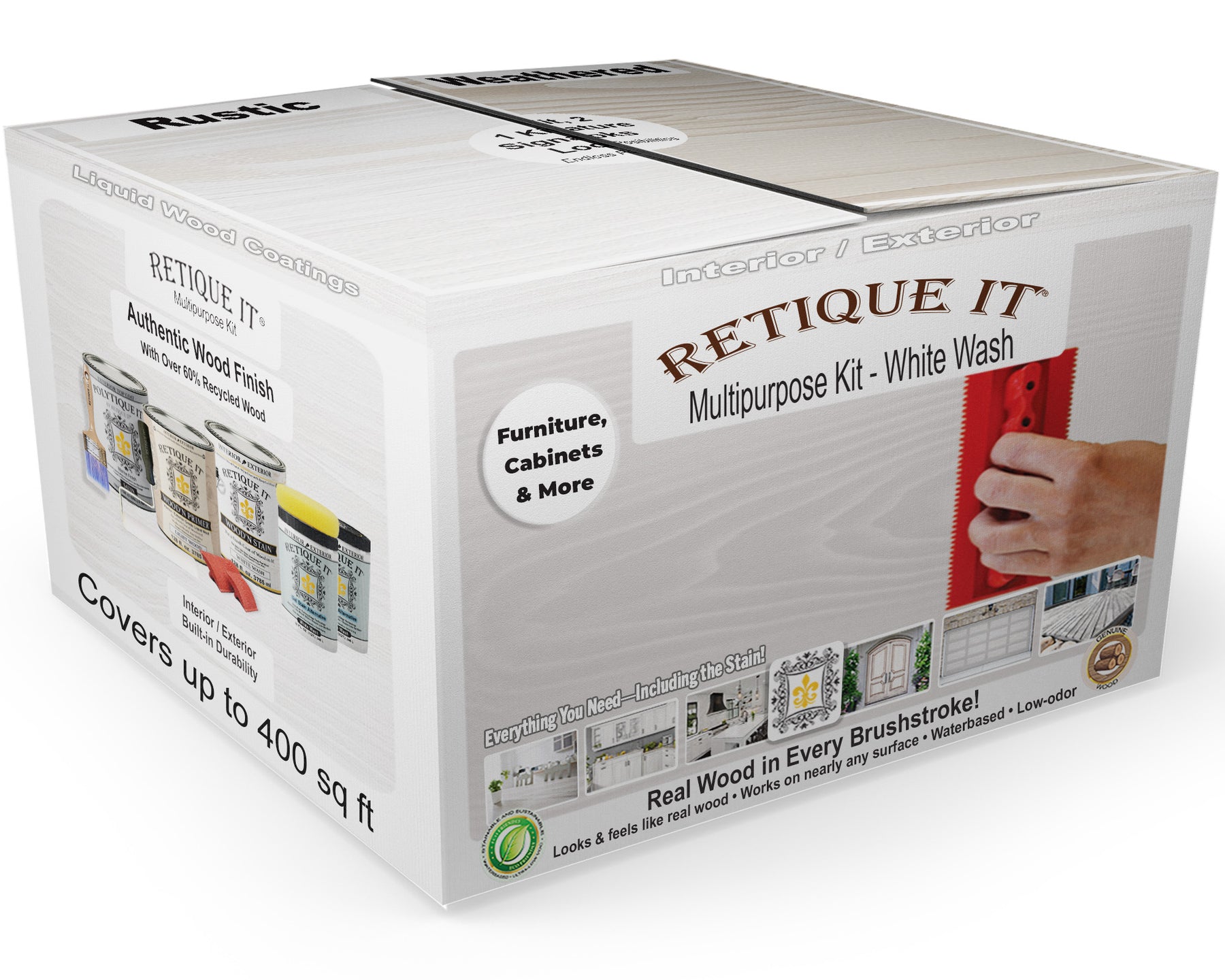 Multi-purpose Wood'n Kit (4x Lg) - White Wash - Exterior Top Coat