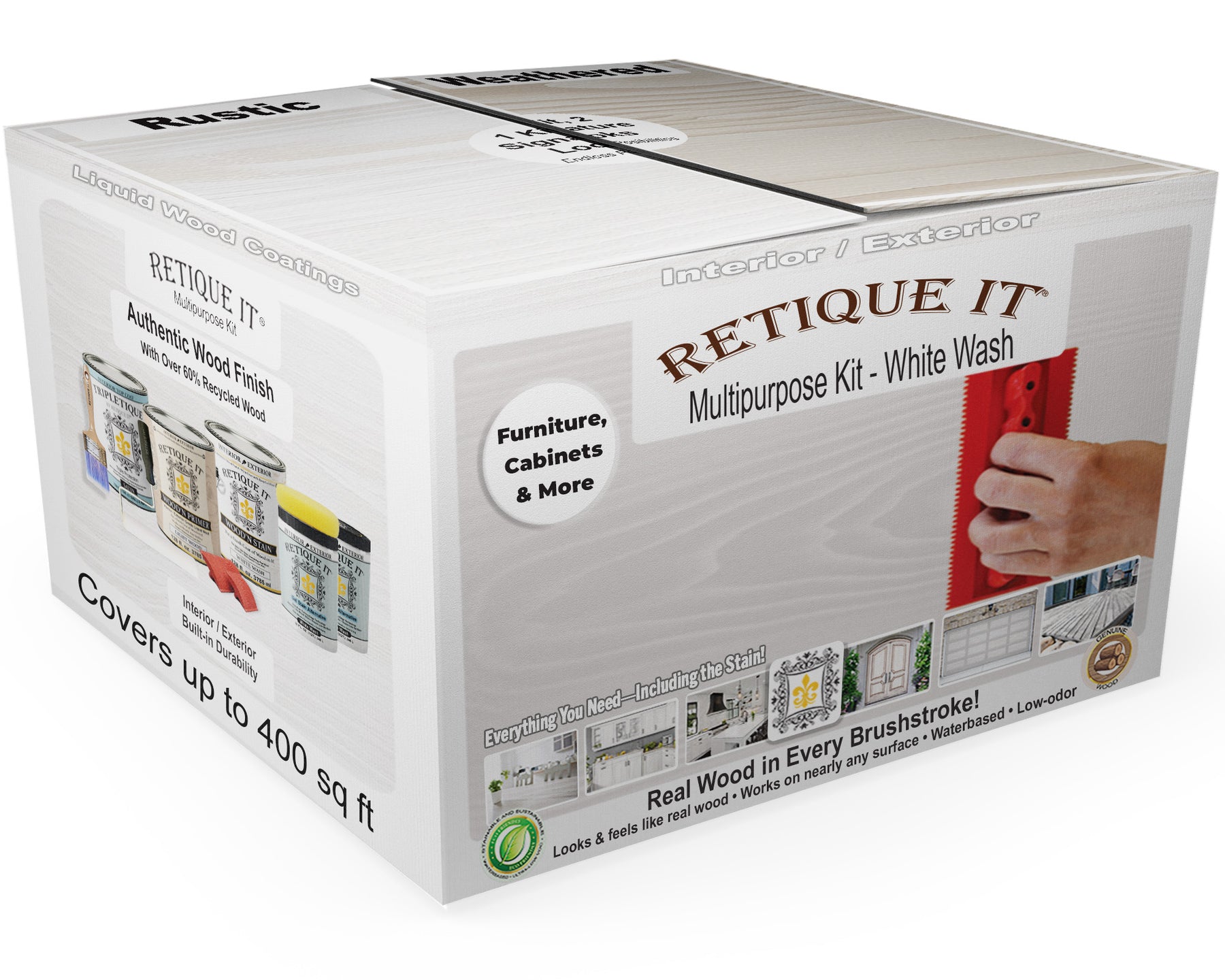 Multi-purpose Wood'n Kit (4x Lg) - White Wash - Interior Top Coat