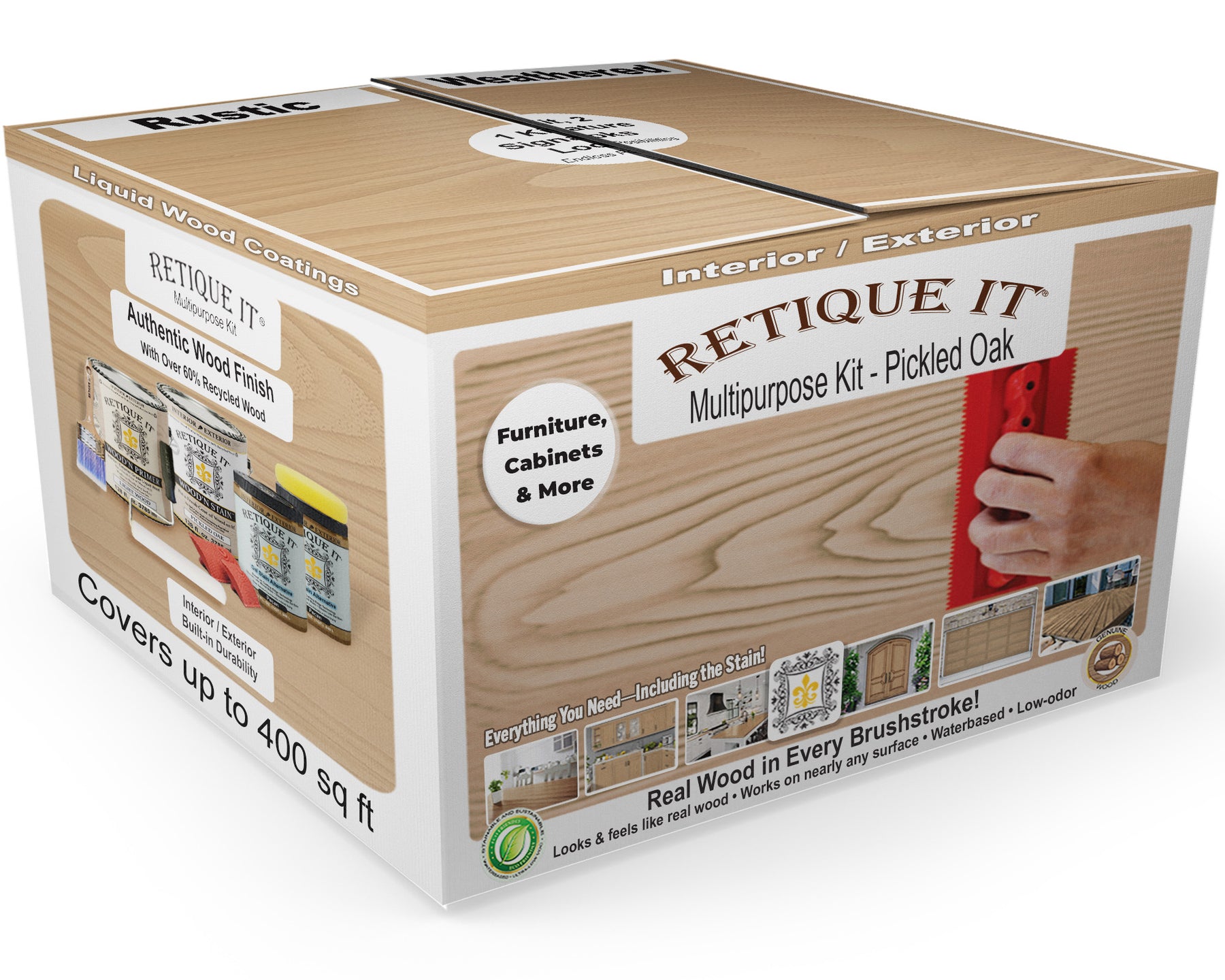 Multi-purpose Wood'n Kit (4x Lg) - Pickled Oak