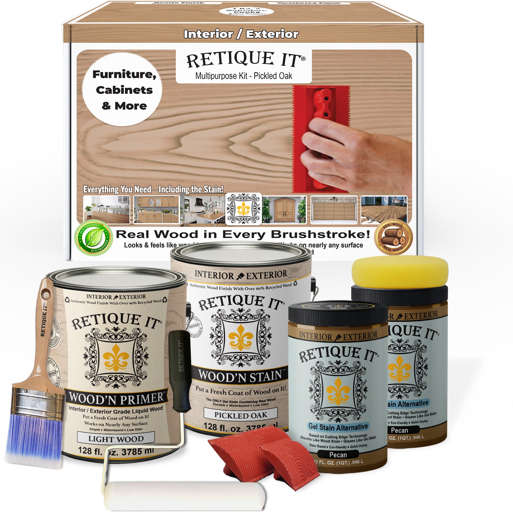 Multi-purpose Wood'n Kit (4x Lg) - Pickled Oak