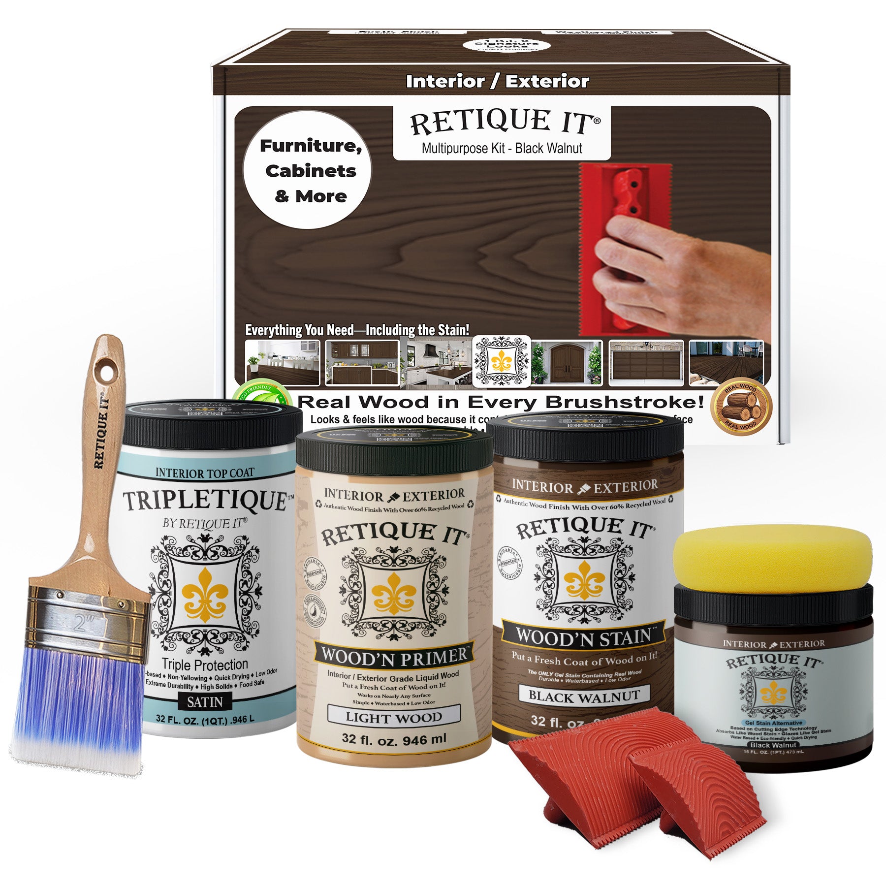 Multi-purpose Wood'n Kit (Large) - Black Walnut - Interior Top Coat