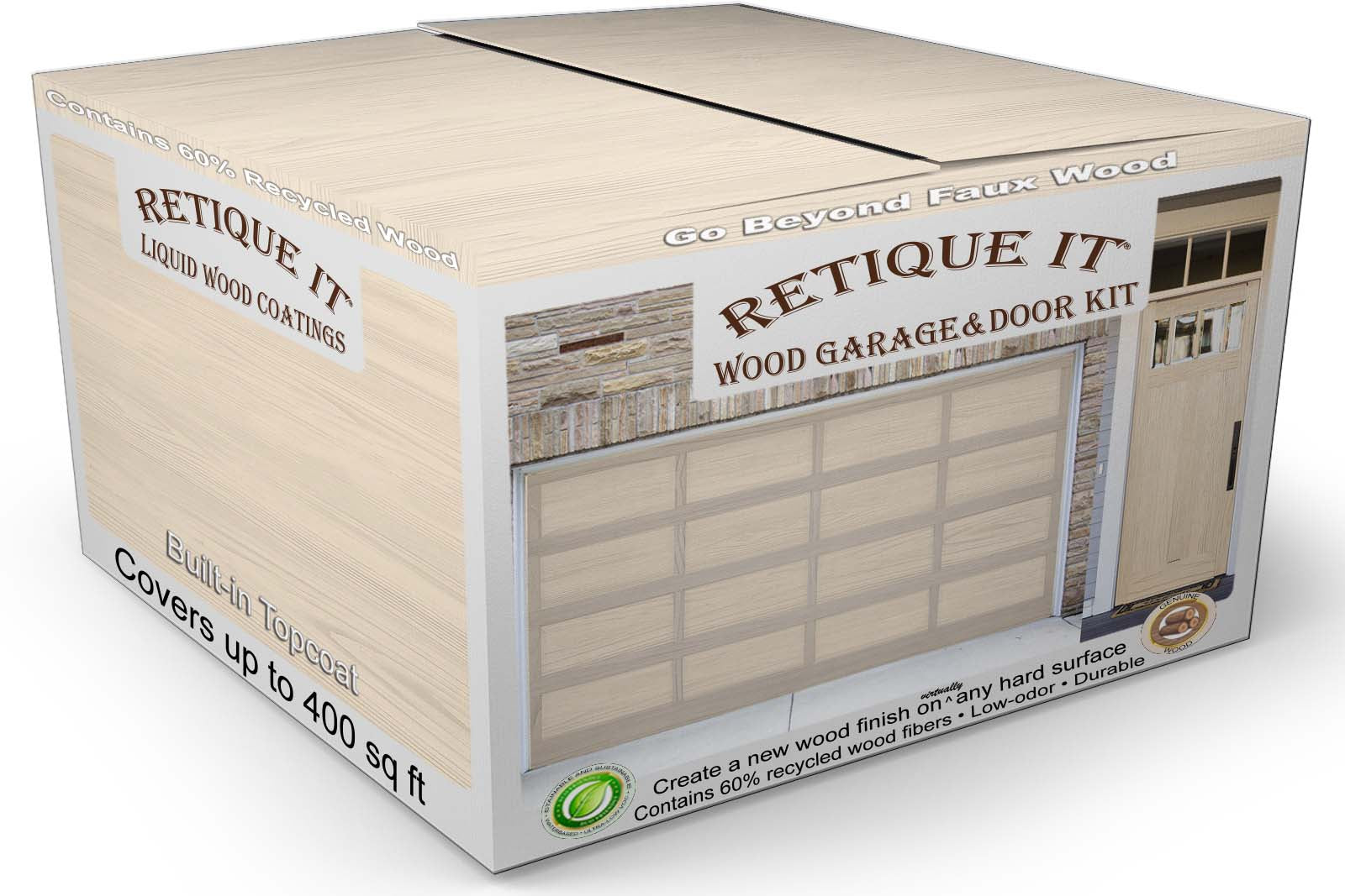 Wood'n Finish Front Garage Door Kit (Smooth) White Wash