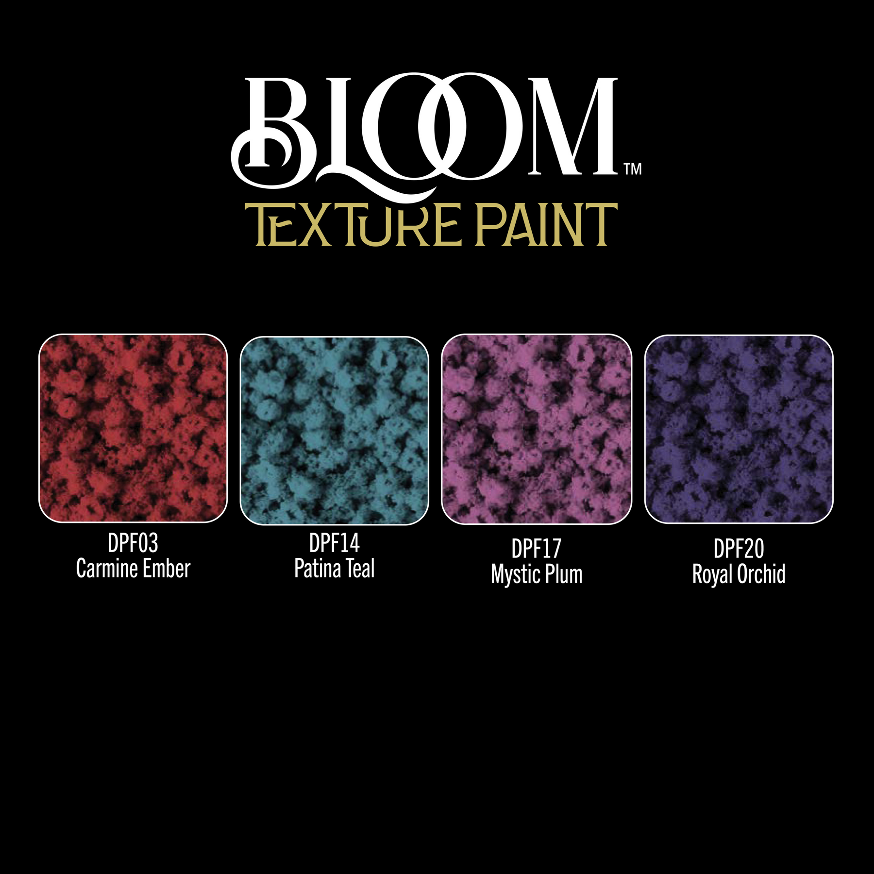 DecoArt Bold Expression Bloom Texture Paint 4-pack with colorful, textured paint tubes for creative craft projects