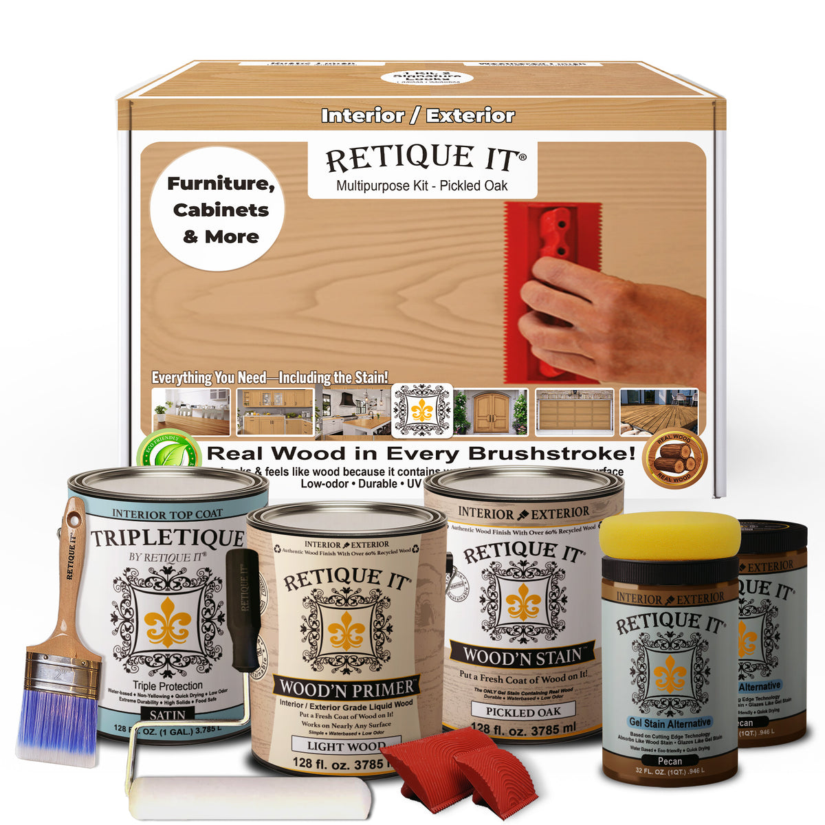 Multi-purpose Wood'n Kit (4x Lg) - Pickled Oak - Interior Top Coat