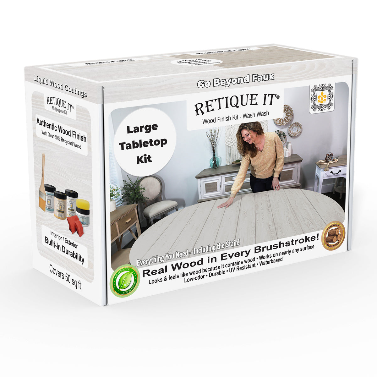 Tabletop Wood'n Finish Kit (Double Size) - White Wash