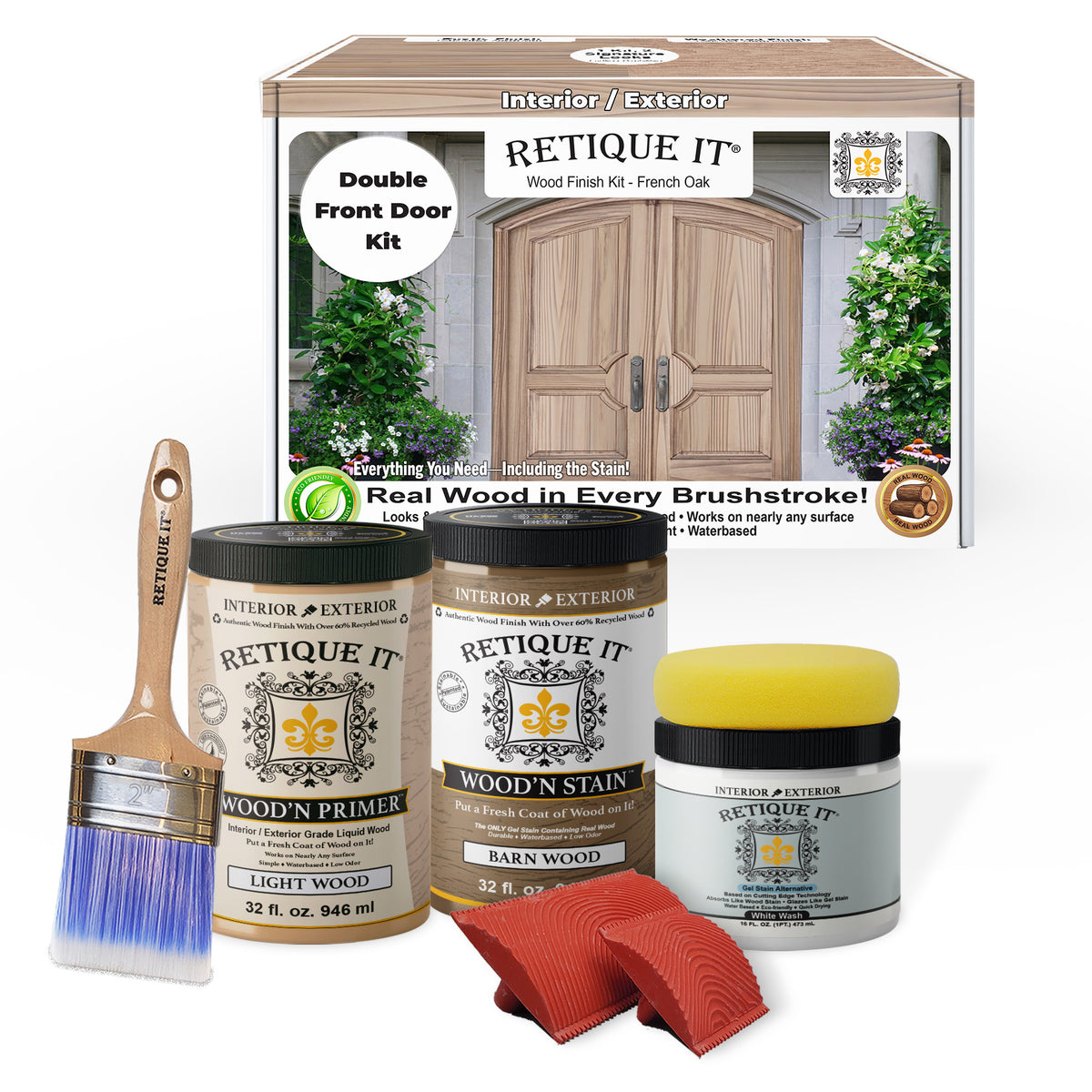 Wood'n Finish Front Door Kit (Double) - French Oak