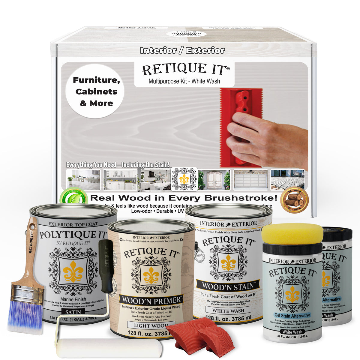 Multi-purpose Wood'n Kit (4x Lg) - White Wash - Exterior Top Coat