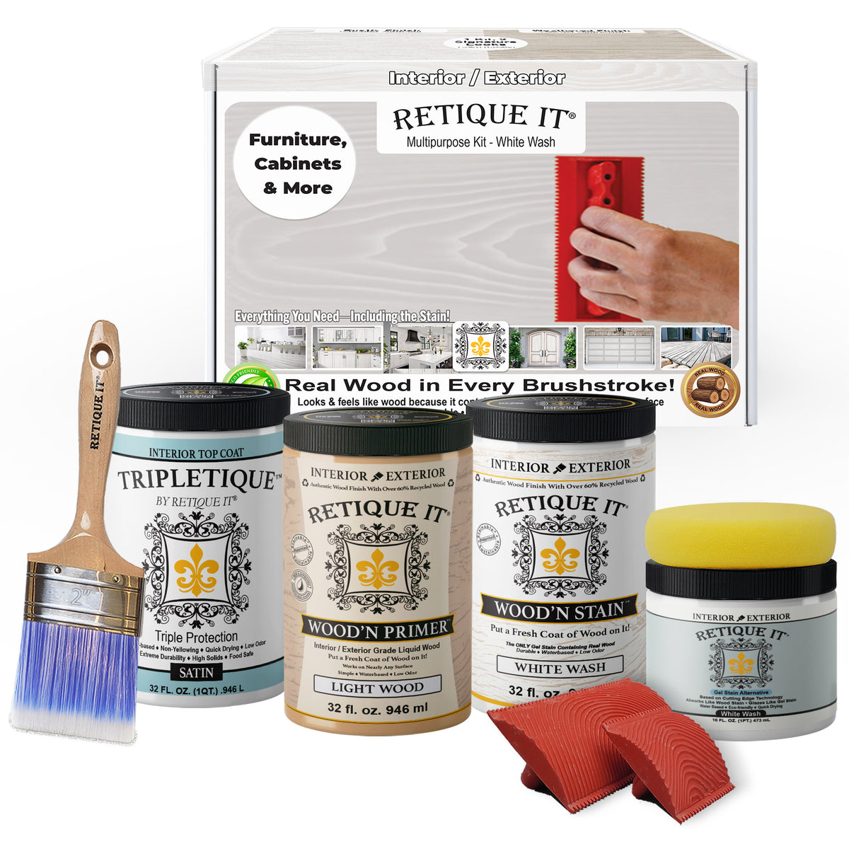 Multi-purpose Wood'n Kit (4x Lg) - White Wash - Interior Top Coat