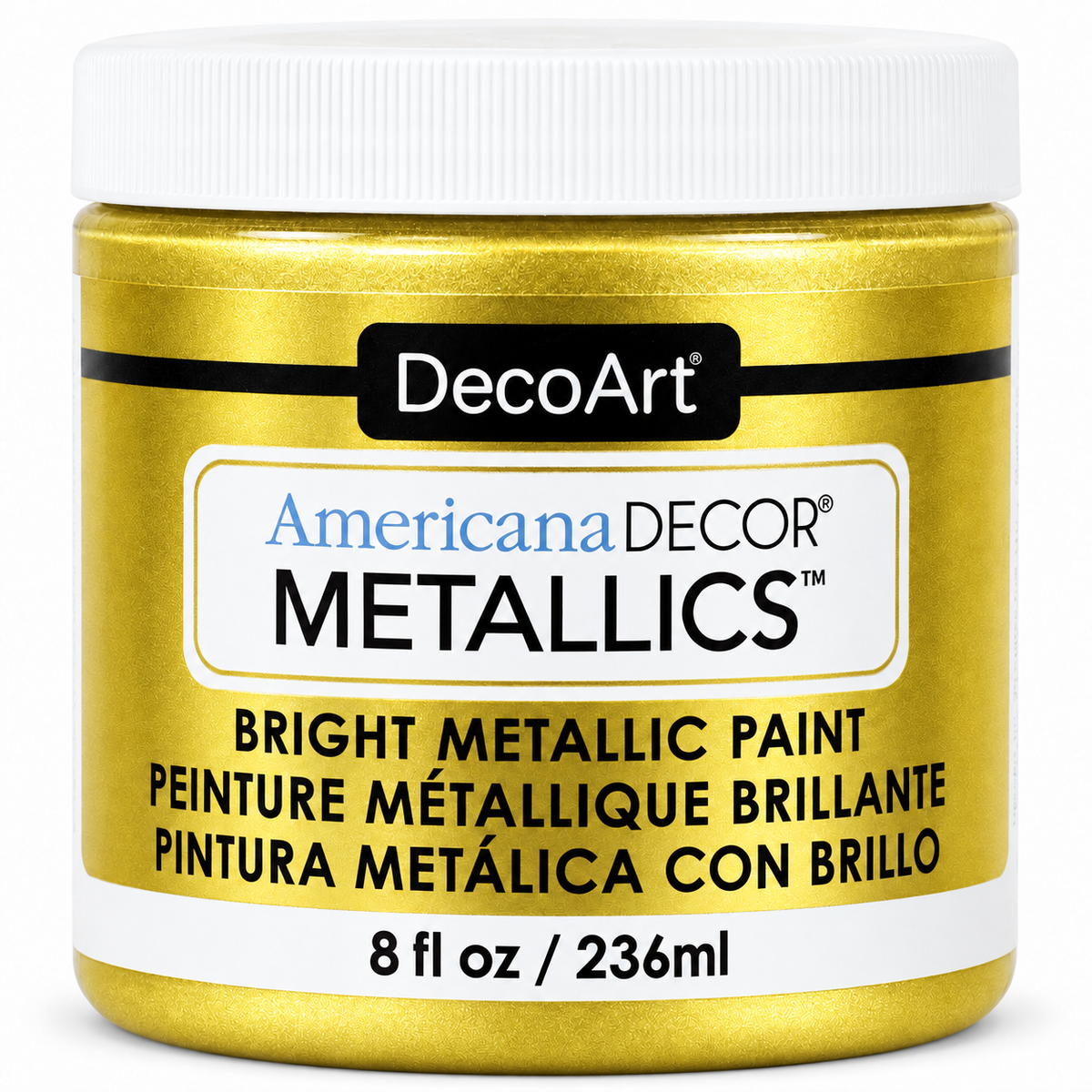 DecoArt Americana Decor Metallics 24K Gold metallic paint bottle on a white background