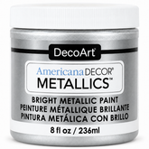 Sterling Silver Americana Decor Metallics paint, 8 oz jar