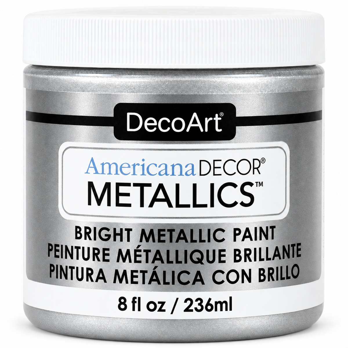 DecoArt Americana Decor Metallics Silver paint bottle and label