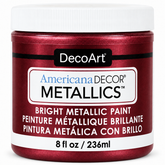 DecoArt Americana Decor Metallics Garnet paint in a rich red metallic finish
