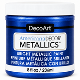 Deep Sapphire Americana Decor Metallics paint, 8 oz jar