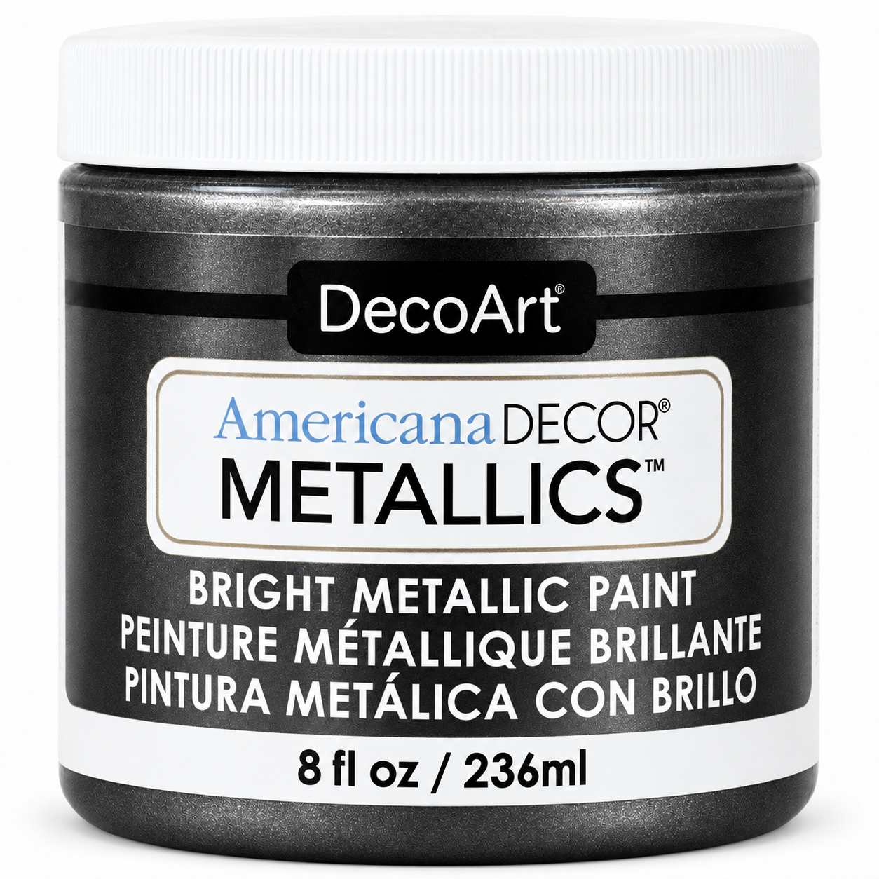 Obsidian Americana Decor Metallics paint, 8 oz jar