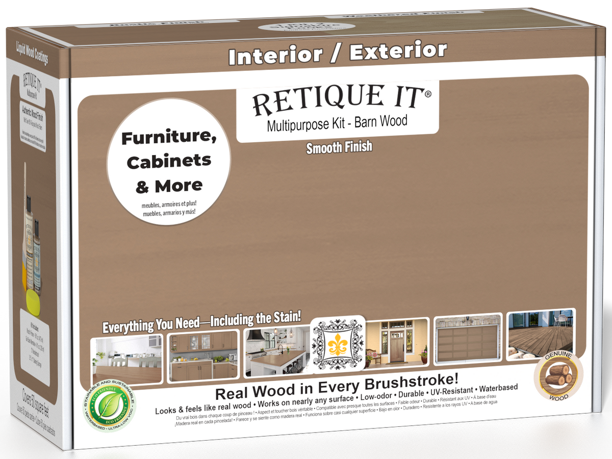 Multi-purpose Smooth Finish Kit - Barn Wood | Retique It®