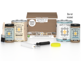 Retique It® Multi-purpose Smooth Finish Kit in barn wood for interior wood projects, includes four large top coat bottles.