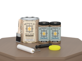 Retique It® Wood'n Cabinet Kit with 48 smooth barn wood style doors, stains for a rustic cabinet upgrade.