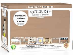 Large Barn Wood Multi-purpose Smooth Finish Kit by Retique It® for interior wood top coat with matte finish.