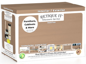 Large Barn Wood Multi-purpose Smooth Finish Kit by Retique It® for interior top coat in matte, designed for wood finishing projects.