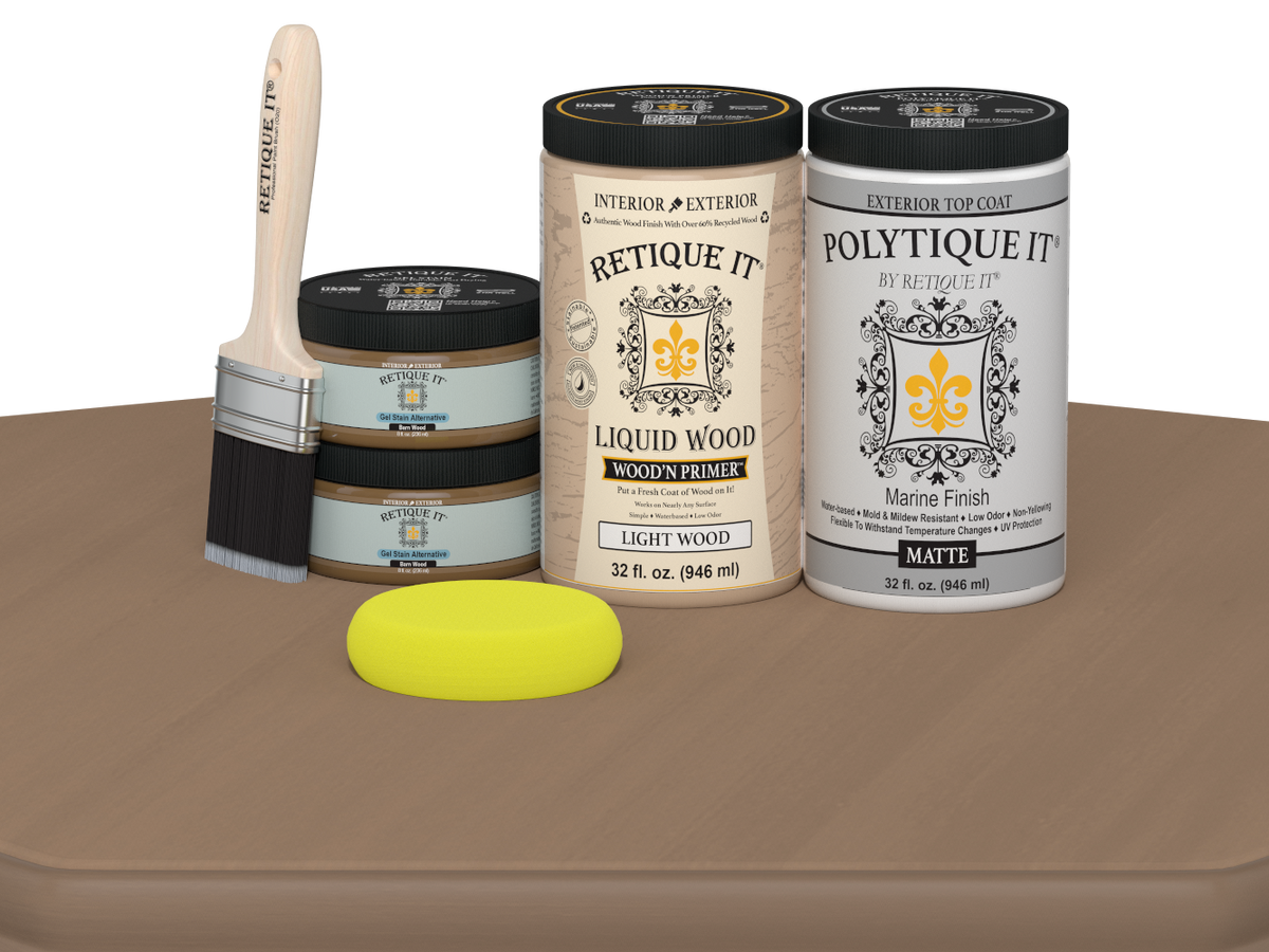 Large Barn Wood Multi-purpose Smooth Finish Kit from Wood'n Finish Kits by Retique It® with matte exterior top coat.