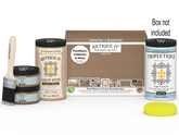 Large Barn Wood Multi-purpose Smooth Finish Kit by Retique It® for interior top coating, includes wood finish and application tools.
