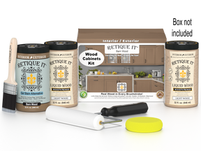 Retique It® Wood'n Cabinet Kit with 24 barn wood-style doors, smooth finish, ideal for staining and cabinet projects.