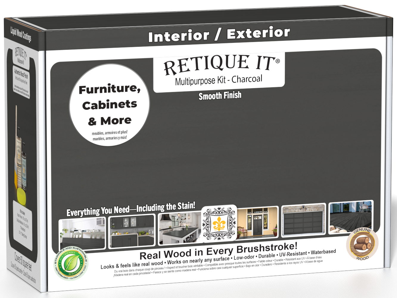 Retique It® Multipurpose Kit - Charcoal packaging featuring furniture, cabinets, and more.