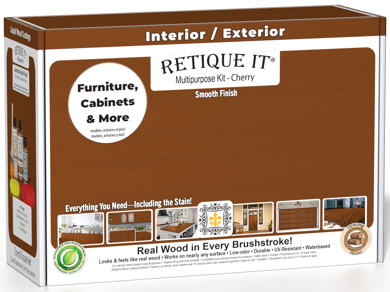 Retique It® Multipurpose Kit - Cherry packaging box with “Furniture, Cabinets & More” callout and product preview images.