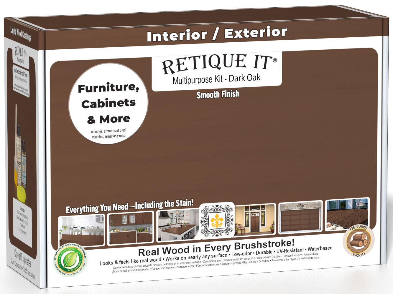 Retique It® Multipurpose Kit - Dark Oak packaging box with “Furniture, Cabinets & More” callout.