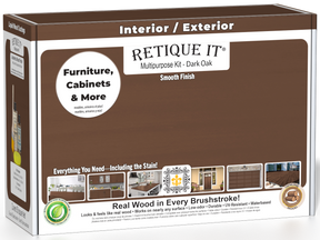 Retique It® Multipurpose Kit - Dark Oak packaging box with “Furniture, Cabinets & More” callout.