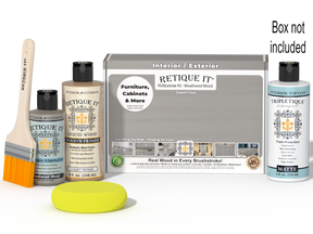 Retique It® Weathered Wood kit with brush, sponge, and box not included.
