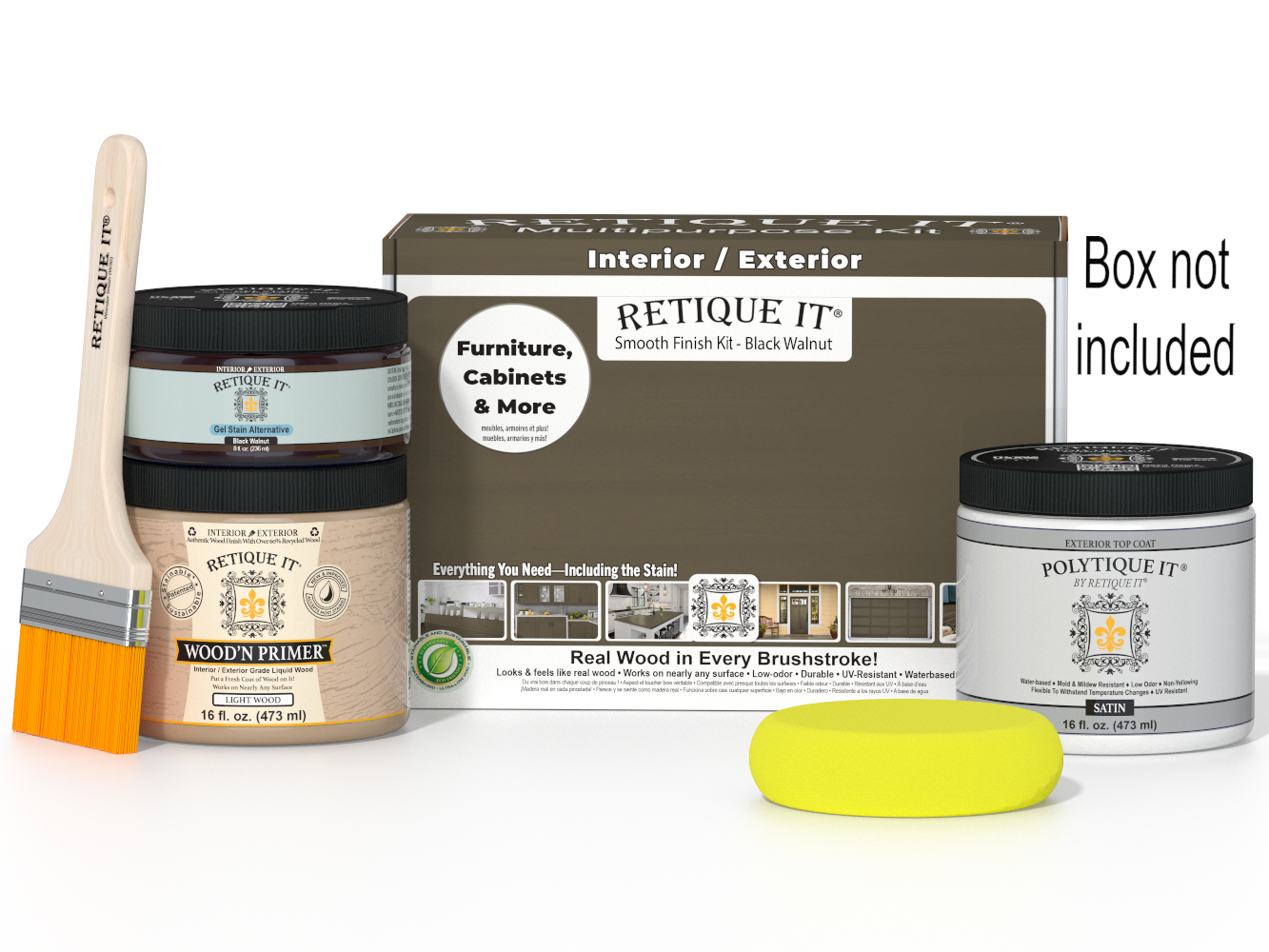 Multi-purpose Smooth Finish Kit (Med) - Black Walnut - Exterior Top Coat