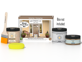 Wood'n Door Smooth Finish Kit - Barn Wood — Matte kit contents with door box