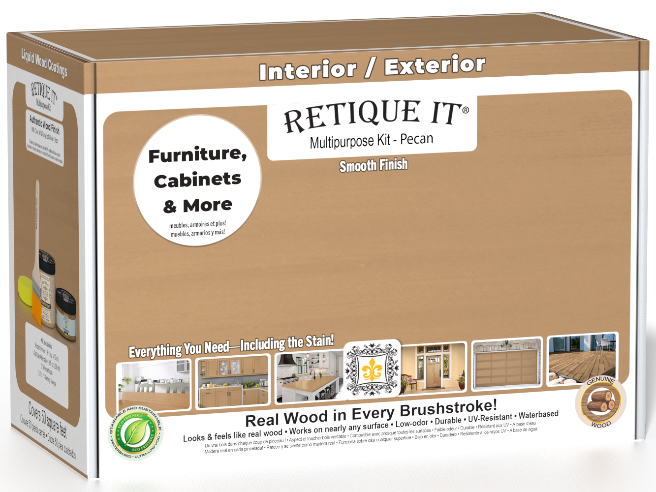 Multi-purpose Smooth Finish Kit (Med) - Pecan - Exterior Top Coat