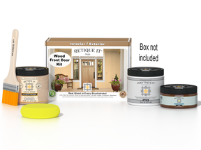Wood'n Door Smooth Finish Kit - Pecan — Matte kit contents with door box