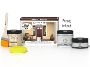 Wood'n Door Smooth Finish Kit - Red Mahogany — Matte kit contents with door box