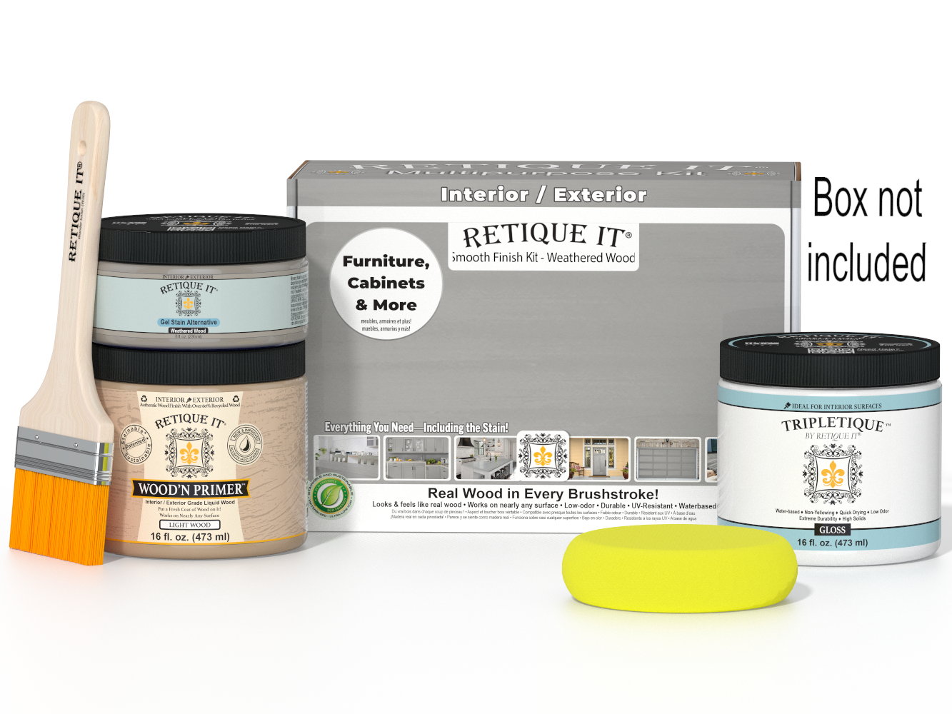 Multi-purpose Smooth Finish Kit (Med) - Weathered Wood - Exterior Top Coat