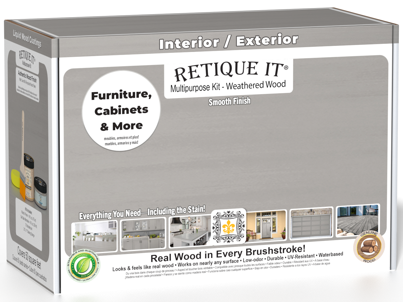 Multi-purpose Smooth Finish Kit (Med) - Weathered Wood - Exterior Top Coat