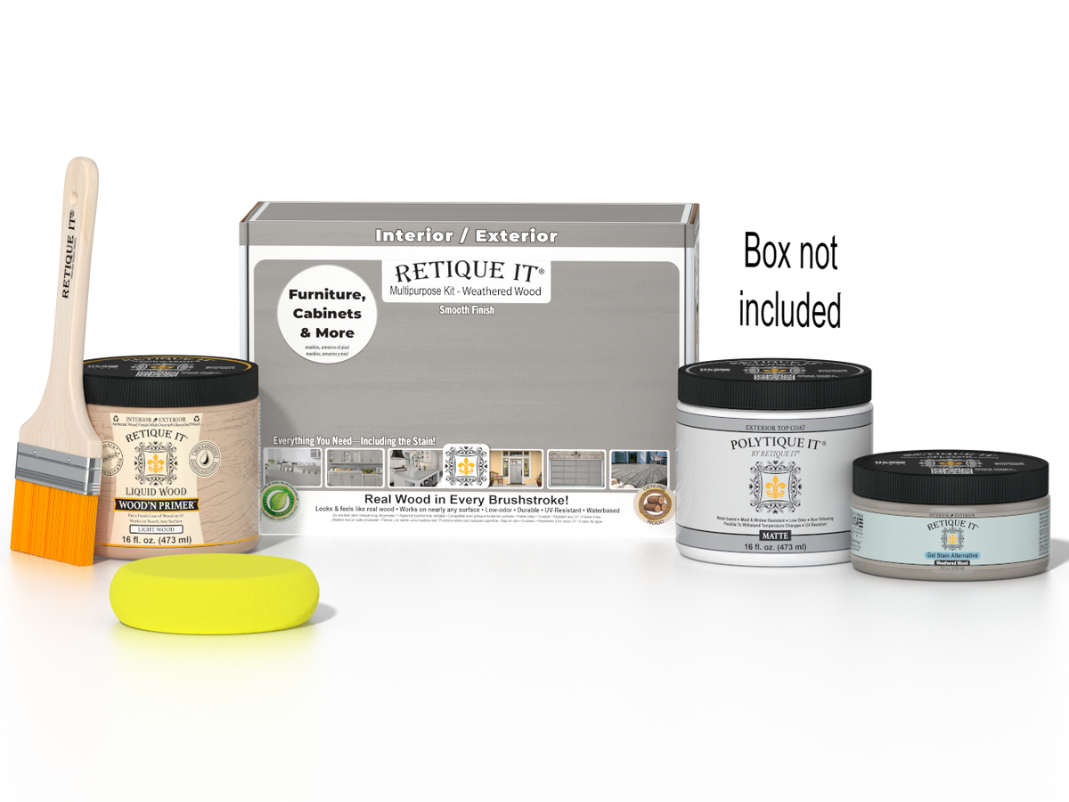 Multi-purpose Smooth Finish Kit (Med) - Weathered Wood - Exterior Top Coat