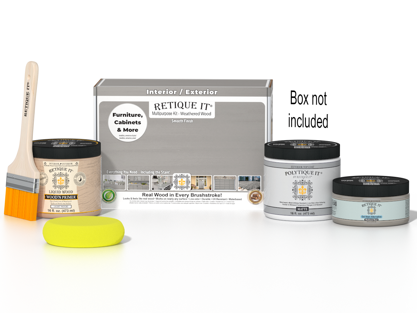 Multi-purpose Smooth Finish Kit (Med) - Weathered Wood - Exterior Top Coat