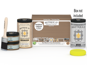 Large Barn Wood Multi-purpose Smooth Finish Kit by Retique It® with exterior gloss top coat and wood finish for furniture or decor.