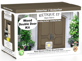 Wood'n Door Smooth Finish Kit (Double Door) - Black Walnut — box hero