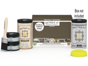 Large Black Walnut Wood'n Finish Kit by Retique It® with exterior top coat for multi-purpose wood finishing projects.
