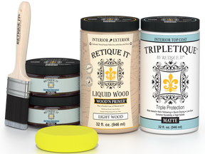 Large Black Walnut Multi-purpose Smooth Finish Kit for interior wood projects, by Retique It®, includes top coat for a sleek finish.