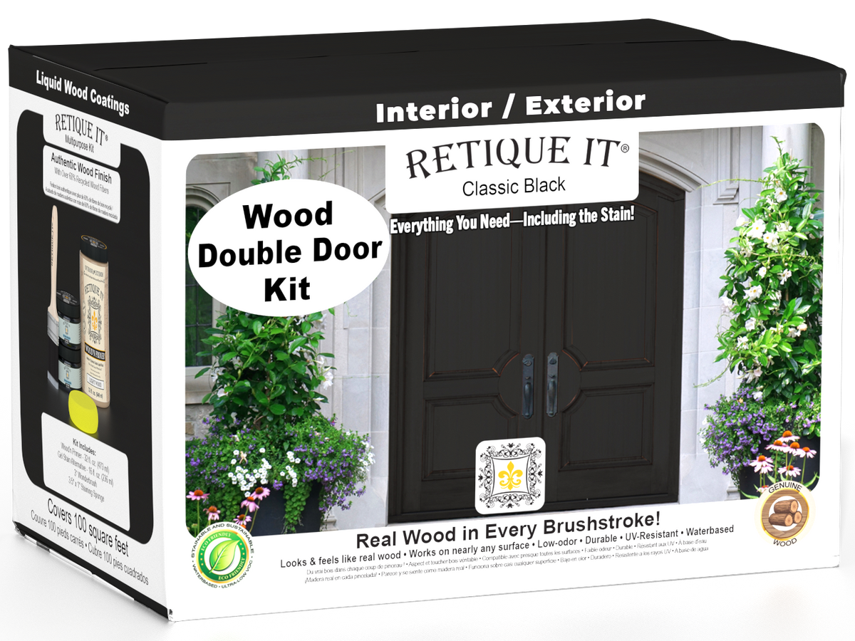 Wood'n Door Smooth Finish Kit (Double Door) - Classic Black