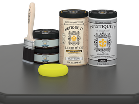 Wood'n Door Smooth Finish Kit (Double Door) - Charcoal — Satin kit contents