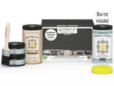 Large Charcoal Multi-purpose Smooth Finish Kit for wood interior projects by Retique It®, includes top coat and application tools.