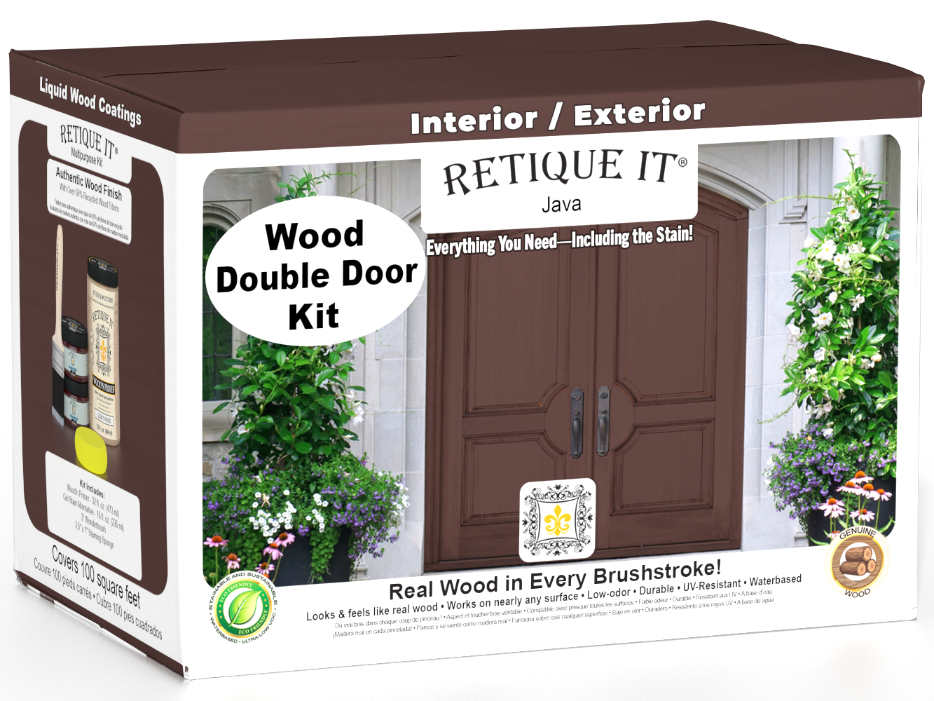 Wood'n Door Smooth Finish Kit (Double Door) - Java — box hero