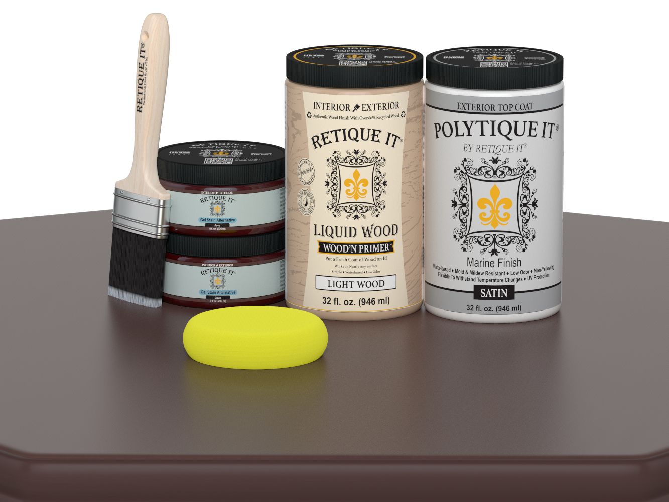 Wood'n Door Smooth Finish Kit (Double Door) - Java — Satin kit contents