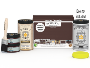 Large Java wood finish kit by Retique It® with exterior top coat and smooth finish for multi-purpose wood projects.